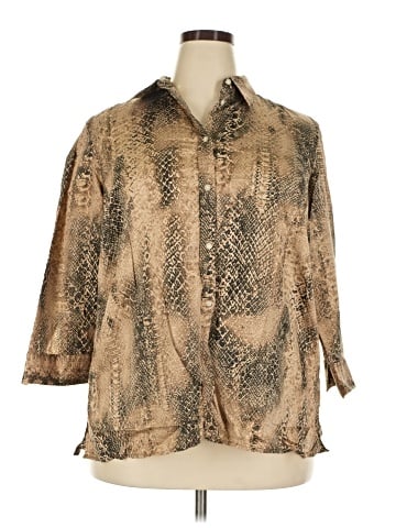 Lauren by Ralph Lauren 3/4 Sleeve Button-Down Shirt (view 1)