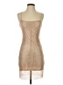 Aqua 100% Polyester Metallic Tan Cocktail Dress Size S - photo 1