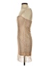Aqua 100% Polyester Metallic Tan Cocktail Dress Size S - photo 5