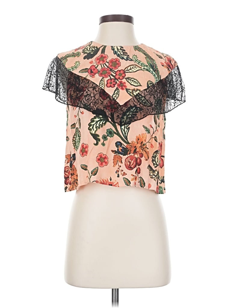 Zara Trf Short Sleeve Blouse In Pink