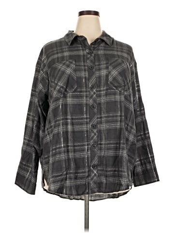 Maurices 3/4 Sleeve Button-Down Shirt (view 1)