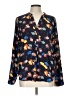 The Limited 100% Polyester Print Blue Long Sleeve Blouse Size L - photo 1