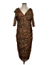 Kiyonna 100% Polyester Animal Print Brown Cocktail Dress Size 2 - photo 1