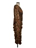 Kiyonna 100% Polyester Animal Print Brown Cocktail Dress Size 2 - photo 4