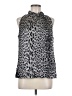 Tahari 100% Silk Animal Print Silver Sleeveless Silk Top Size M (estimated) - photo 1