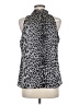 Tahari 100% Silk Animal Print Silver Sleeveless Silk Top Size M (estimated) - photo 2