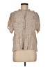 Current/Elliott 100% Rayon Tweed Tan Short Sleeve Blouse Size Med (2) - photo 1