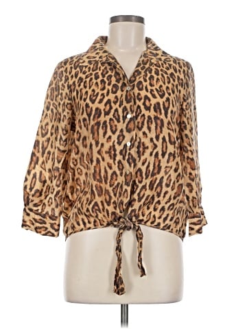 Velvet 3/4 Sleeve Silk Top (view 1)