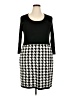 Studio One Houndstooth Black Casual Dress Size 2X - photo 1