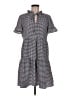 DKNY Checkered-gingham Gray Casual Dress Size 6 - photo 1