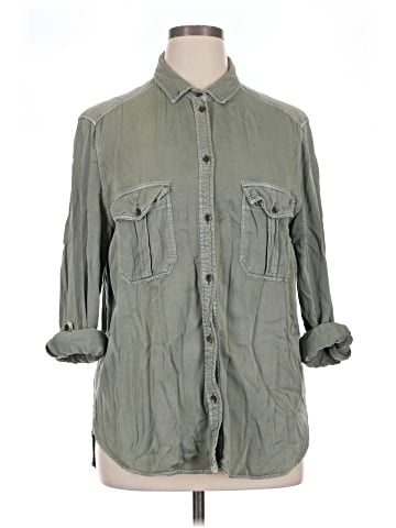 American Eagle Outfitters 3/4 Sleeve Button-Down Shirt (view 1)