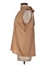Ann Taylor 100% Polyester Solid Tan Sleeveless Blouse Size M - photo 5