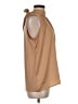 Ann Taylor 100% Polyester Solid Tan Sleeveless Blouse Size M - photo 4