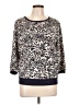 JLo by Jennifer Lopez 100% Polyester Animal Print Silver 3/4 Sleeve Top Size L - photo 1
