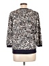 JLo by Jennifer Lopez 100% Polyester Animal Print Silver 3/4 Sleeve Top Size L - photo 2