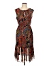 Tommy Hilfiger 100% Polyester Paisley Brown Cocktail Dress Size 10 - photo 1