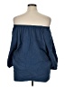 Caslon 100% Cotton Blue 3/4 Sleeve Blouse Size 1X - photo 2