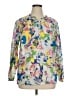 Talbots 100% Cotton Print Yellow Long Sleeve Blouse Size XL - photo 1