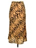Madewell 100% Silk Animal Print Orange Silk Skirt Size 0 - photo 2