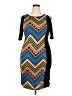 Chesley Chevron-herringbone Blue Cocktail Dress Size 2X - photo 1