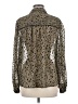 Topshop Animal Print Gold Long Sleeve Blouse Size 8 - photo 2