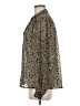 Topshop Animal Print Gold Long Sleeve Blouse Size 8 - photo 5