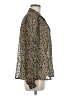 Topshop Animal Print Gold Long Sleeve Blouse Size 8 - photo 4