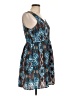 Xhilaration 100% Polyester Print Blue Casual Dress Size L - photo 4