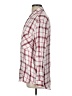 Express 100% Rayon Plaid Red Long Sleeve Button-Down Shirt Size L - photo 5