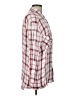 Express 100% Rayon Plaid Red Long Sleeve Button-Down Shirt Size L - photo 4