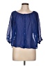 Cotton Express 100% Polyester Blue 3/4 Sleeve Blouse Size L - photo 1
