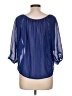Cotton Express 100% Polyester Blue 3/4 Sleeve Blouse Size L - photo 2