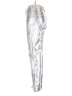 Ann Taylor 100% Polyester Metallic Silver Casual Pants Size 0 - photo 5