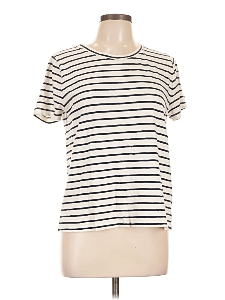Pre-owned J.crew Factory Store Short Sleeve T-shirt In Ivory