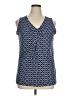Talbots 100% Cotton Blue Sleeveless Blouse Size 1X - photo 1