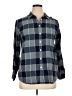 Lands' End 100% Cotton Plaid Blue 3/4 Sleeve Button-Down Shirt Size XL - photo 1
