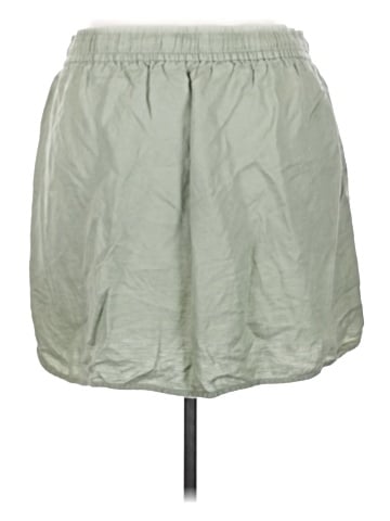 Madewell Plus Linen-Blend Curved-Hem Mini Skirt (view 2)