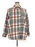 Unbranded 100% Polyester Plaid Gray 3/4 Sleeve Blouse Size XXL - photo 1