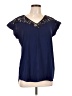 Express 100% Polyester Blue Short Sleeve Blouse Size L - photo 1