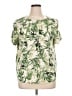 J.Jill Tropical Ivory Short Sleeve Blouse Size XL - photo 1