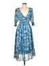 Lush 100% Polyester Paisley Blue Casual Dress Size L - photo 1