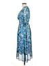 Lush 100% Polyester Paisley Blue Casual Dress Size L - photo 5