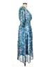 Lush 100% Polyester Paisley Blue Casual Dress Size L - photo 4
