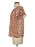 Ann Taylor LOFT 100% Polyester Brown Short Sleeve Henley Size XS - photo 5