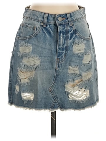 MNG Denim Skirt (view 1)