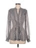 L'Agence 100% Polyester Polka Dots Gray Long Sleeve Blouse Size Med (2) - photo 1