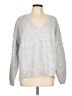 Lucky Brand Solid Gray Pullover Sweater Size L - photo 1