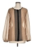 Ann Taylor LOFT 100% Polyester Tan Long Sleeve Blouse Size M - photo 1