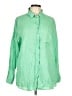 Gap 100% Linen Solid Green Long Sleeve Button-Down Shirt Size L - photo 1