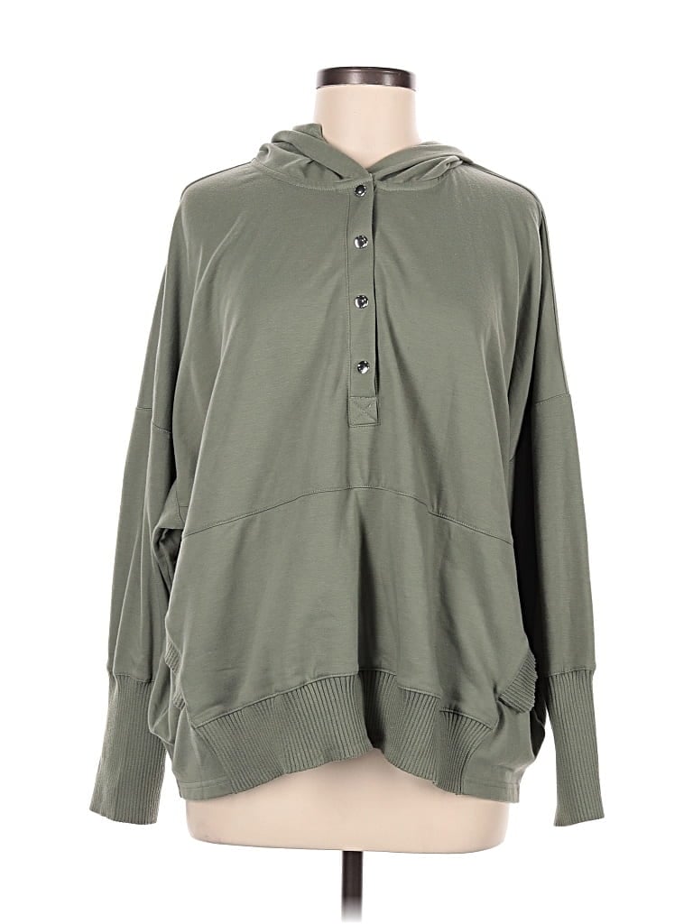 Pre-owned Pink Lily Zip Up Hoodie In Green
